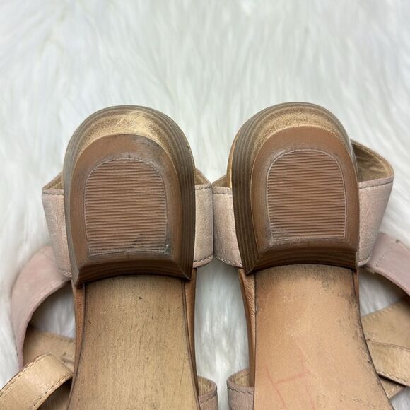Mix Mooz Cienna Pink Pearl Leather Studded Low Heel Sandals Sz 41 WIDE - Picture 8 of 9
